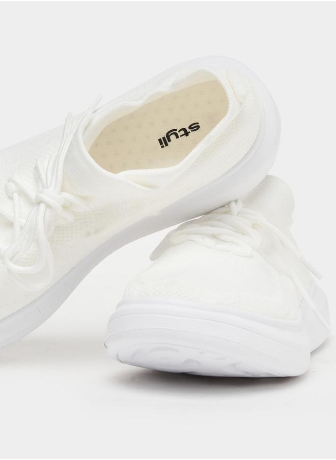 Styli Textured Lace Up Platform Sole Sneakers  - Image 3