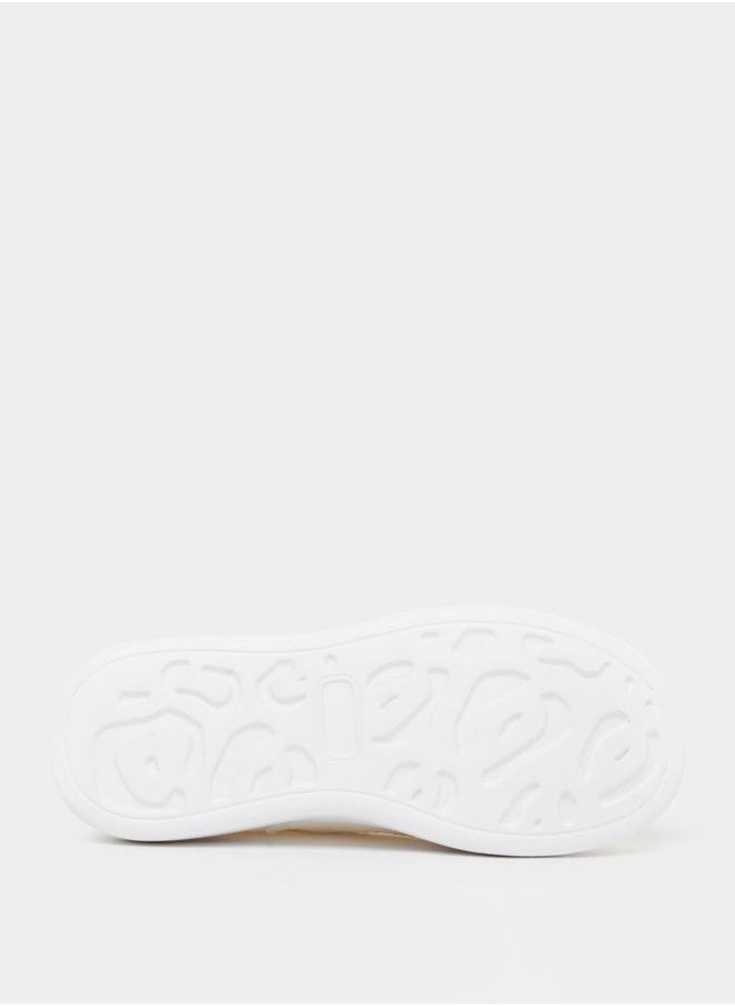 Textured Lace Up Platform Sole Sneakers