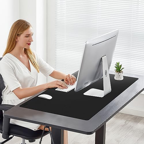Cacoy 36 x 20 Leather Desk Mat for Home Office Extra Large PU Leather Desk Pad Blotters Waterproof Computer Keyboard Mat Extended Gaming Mouse Pad Desk Protector for Desktop and PC Laptop Black - Image 3