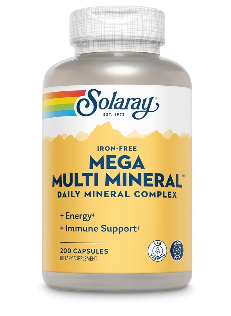 Solaray Mega Multi Mineral 200 Capsules, 50 Servings 
