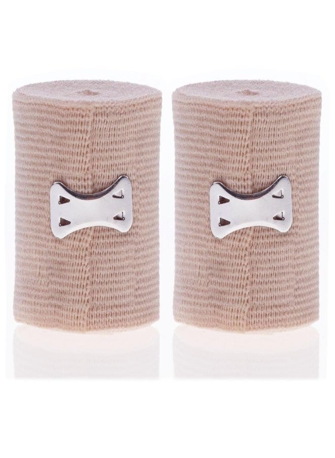 Elastic Bandage Wrap Compression Wrap Hook Emergency Dressings (2" Wide, 2 Pack