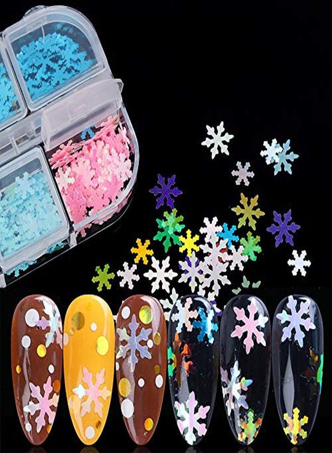 Tvoip 24 Style Colors Nail Flakes Christmas Snowflake Xmas Tree Starlights Holo Nail Glitters Sequins Nails Decoration Paillette Manicure Accessory - Image 5