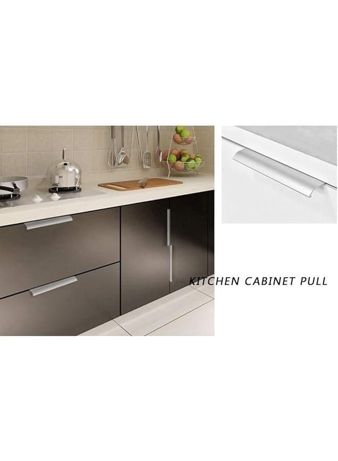 The Bros 10 عبوة مقابض سحب حافة الأصابع الحديثة لأدراج الأثاث، مقابض خفية لخزائن المطبخ، فضي 120 مم - Image 4