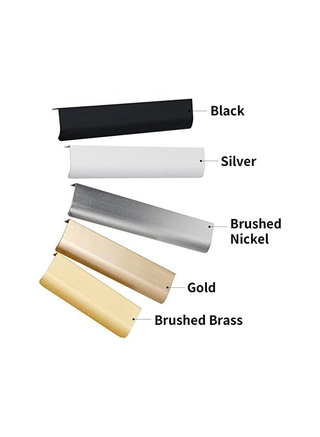 The Bros 10 عبوة مقابض سحب حافة الأصابع الحديثة لأدراج الأثاث، مقابض خفية لخزائن المطبخ، فضي 120 مم - Image 2