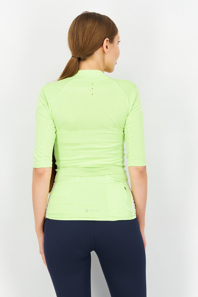 Adidas Women  Sports Fit Cycling Jersey Top, Lime Green - Image 4