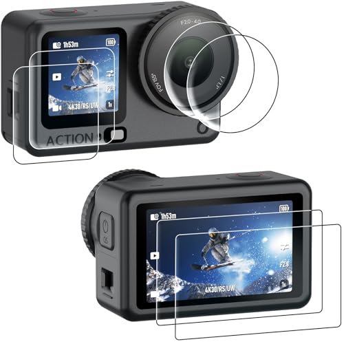 AMAZEAR Lens Screen Protector for DJI Osmo Action 6 Accessories (6 Pack), Action6 Pro Tempered Glass Screen Protector OLED Display, Full Protection, Ultra HD, 9H Hardness, Scratch Resistant - Image 1