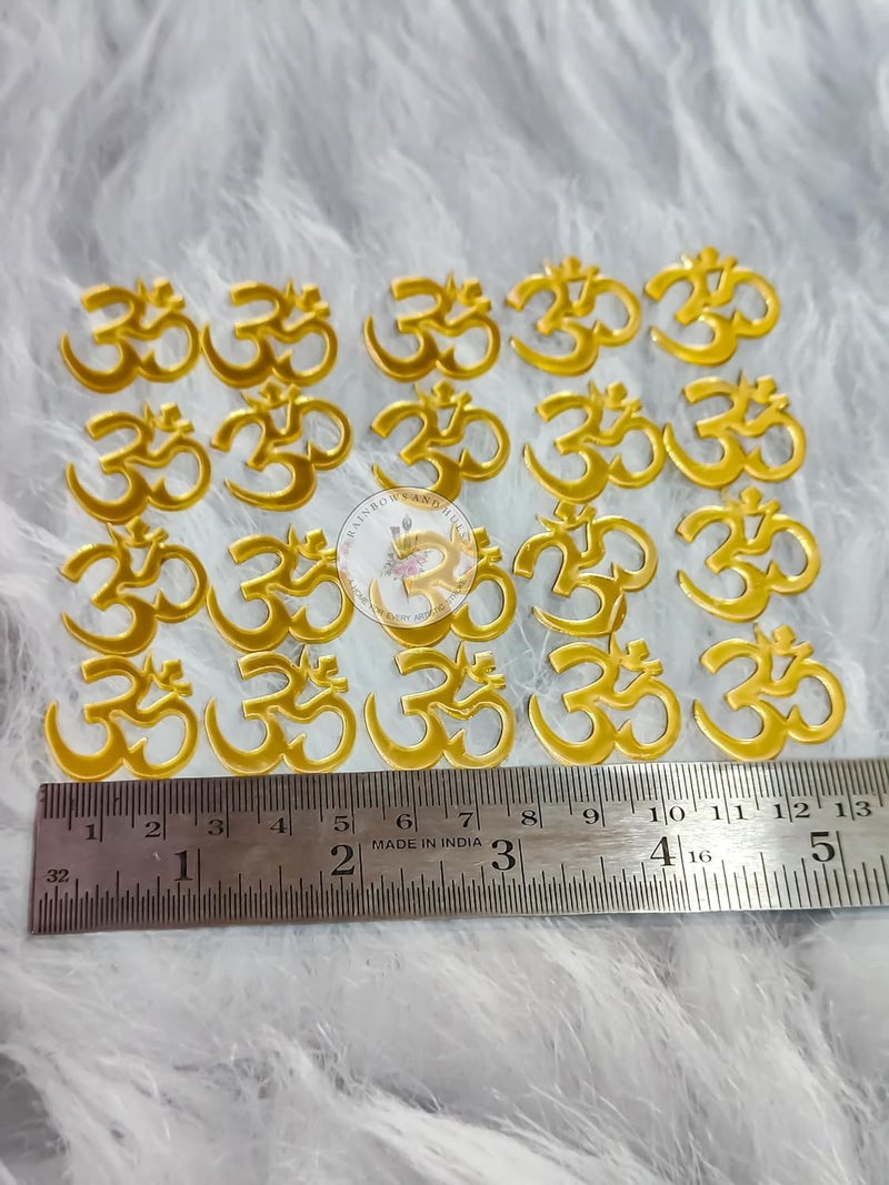RH Gold Acrylic Cut OUTSOM 1INCH 20PCS, for Resin Arts, MDF Art, Craft, Decoration, ETC... (OM 1 INCH) - Image 1