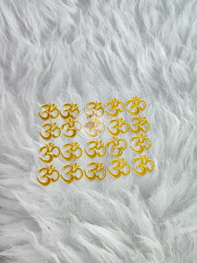 RH Gold Acrylic Cut OUTSOM 1INCH 20PCS, for Resin Arts, MDF Art, Craft, Decoration, ETC... (OM 1 INCH) - Image 2