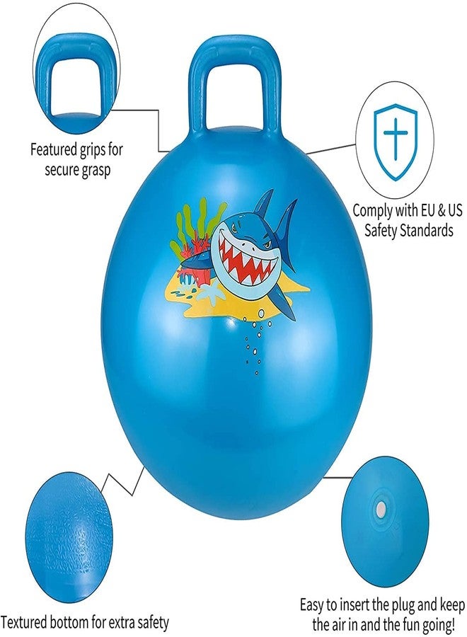 HaRvic Inflatable Sit and Bounce Rubber Hop Ball for Kids Space Hopper Jump N Bounce Handle Ride-on Toy Bouncy for Kids - 75CM - Image 3