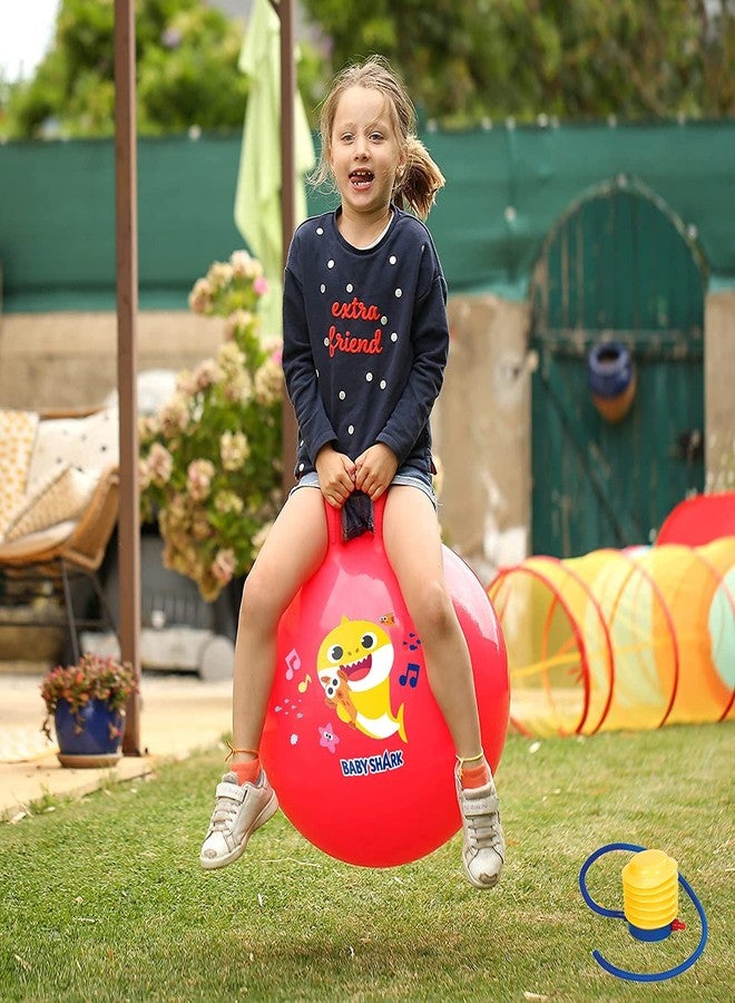 HaRvic Inflatable Sit and Bounce Rubber Hop Ball for Kids Space Hopper Jump N Bounce Handle Ride-on Toy Bouncy for Kids - 75CM - Image 5