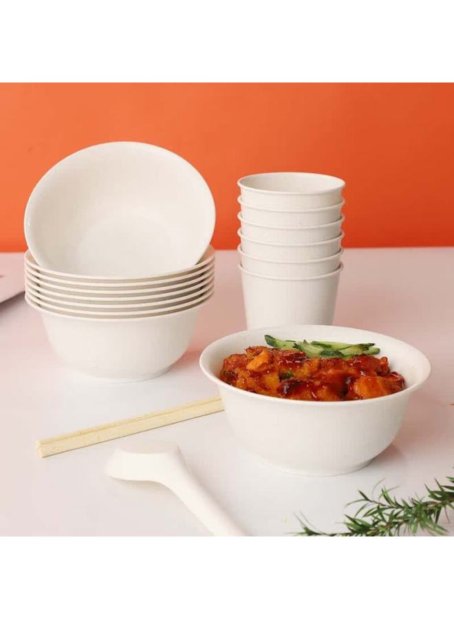 Mengting Disposable Tableware Set For Picnic And Camping: Plates, Bowls, Chopsticks, Cups, Spoons, And Tablecloth For 10 People - Image 4