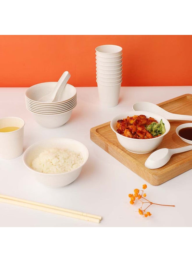 Mengting Disposable Tableware Set For Picnic And Camping: Plates, Bowls, Chopsticks, Cups, Spoons, And Tablecloth For 10 People - Image 3