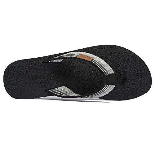 Pevino Women's Orthotic Flip Flops with Soft Waterproof Platform and Anti-Slip Sole,Casual Thong Sandals for Women,Comfortable Beach Sandals with Arch Support for Girl Ladies Black Size 7 - Image 3