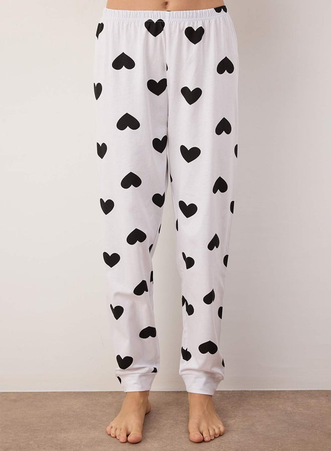 trendyol 100% Cotton Heart Tshirt-Jogger Knitted Pajamas Set THMAW21PT0566 - Image 3