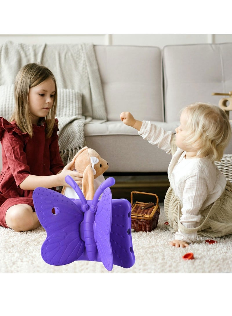 ELTRAZONE iPad Case for Kids, iPad 9.7 inch Case, Light Weight Shockproof EVA Foam Protective Tablet Stand Cover Holder for Apple iPad Air/Air 2 iPad 9.7 2017/2018 Cute Butterfly (PURPLE) - Image 5