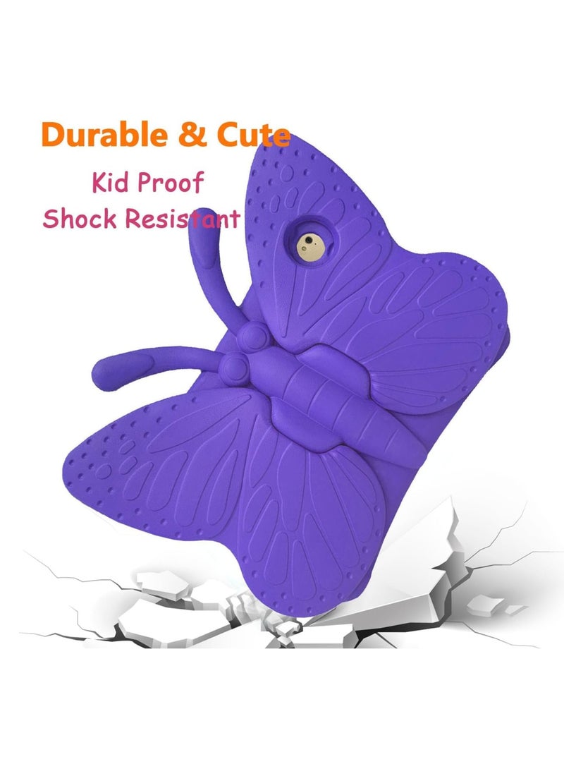 ELTRAZONE iPad Case for Kids, iPad 9.7 inch Case, Light Weight Shockproof EVA Foam Protective Tablet Stand Cover Holder for Apple iPad Air/Air 2 iPad 9.7 2017/2018 Cute Butterfly (PURPLE) - Image 3