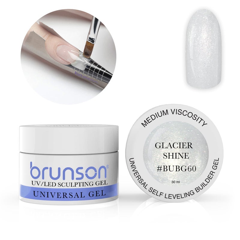 Brunson Builder Gel in Jar 30ml Professional Sculpting Builder Gel for Nail Extensions Overlays and 3D Nail Art UV LED Self Leveling Gel for Long Lasting High Gloss Nails