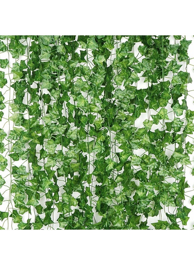 DECGOL 12 Pack 90 FT Artificial Ivy Garland, Fake Ivy Leaf Plants Vine Greenery Garland Home Kitchen Balcony Garden Office Wedding Wall Decor - Image 1