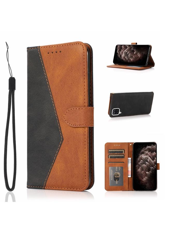 S-TOP Case For Samsung Galaxy A22 4G Dual-color Stitching Leather Phone Case - Image 1