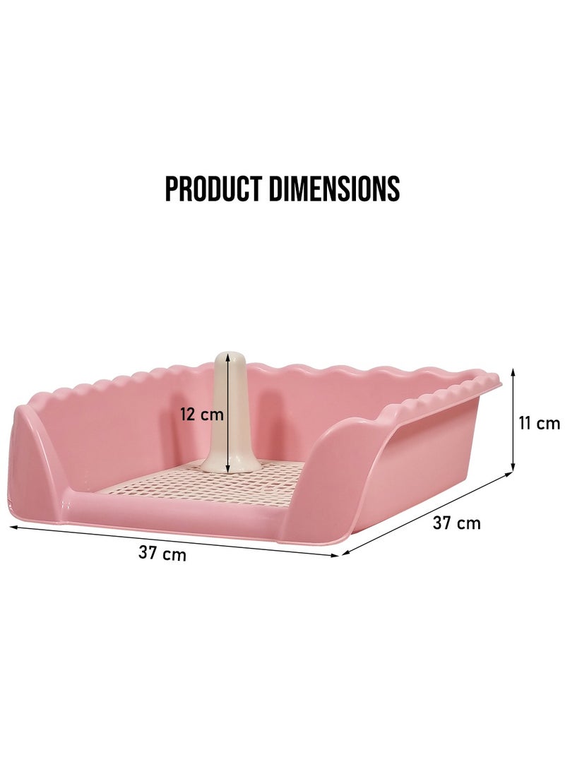 Dog training tray with Pee post, High fence, and Removable grid design, Dog potty trainer for small indoor dogs, Detachable and Easy to clean dog toilet tray 37 cm (Pink) - pzsku/ZB55BD7414D51031DAA4EZ/45/_/1726414332/efe725b9-7a68-474b-b3e3-788f9ddc9167