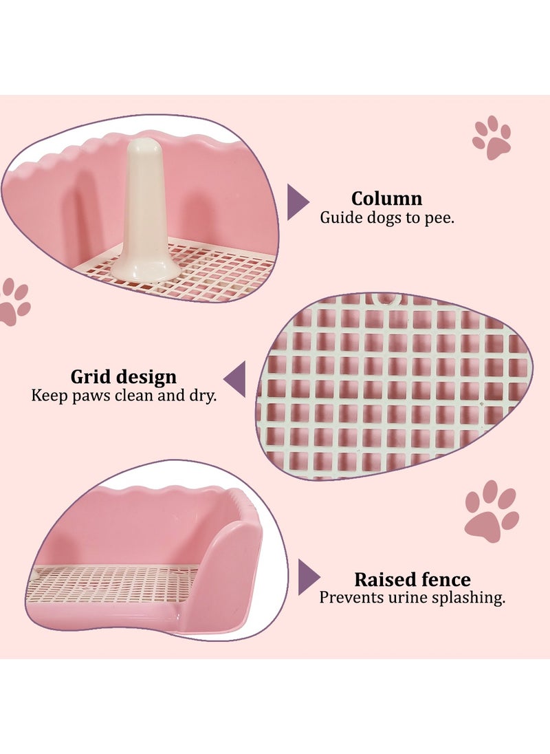 Dog training tray with Pee post, High fence, and Removable grid design, Dog potty trainer for small indoor dogs, Detachable and Easy to clean dog toilet tray 37 cm (Pink) - pzsku/ZB55BD7414D51031DAA4EZ/45/_/1726414353/cbc74499-3c6a-4e48-9024-b01bdea04a76