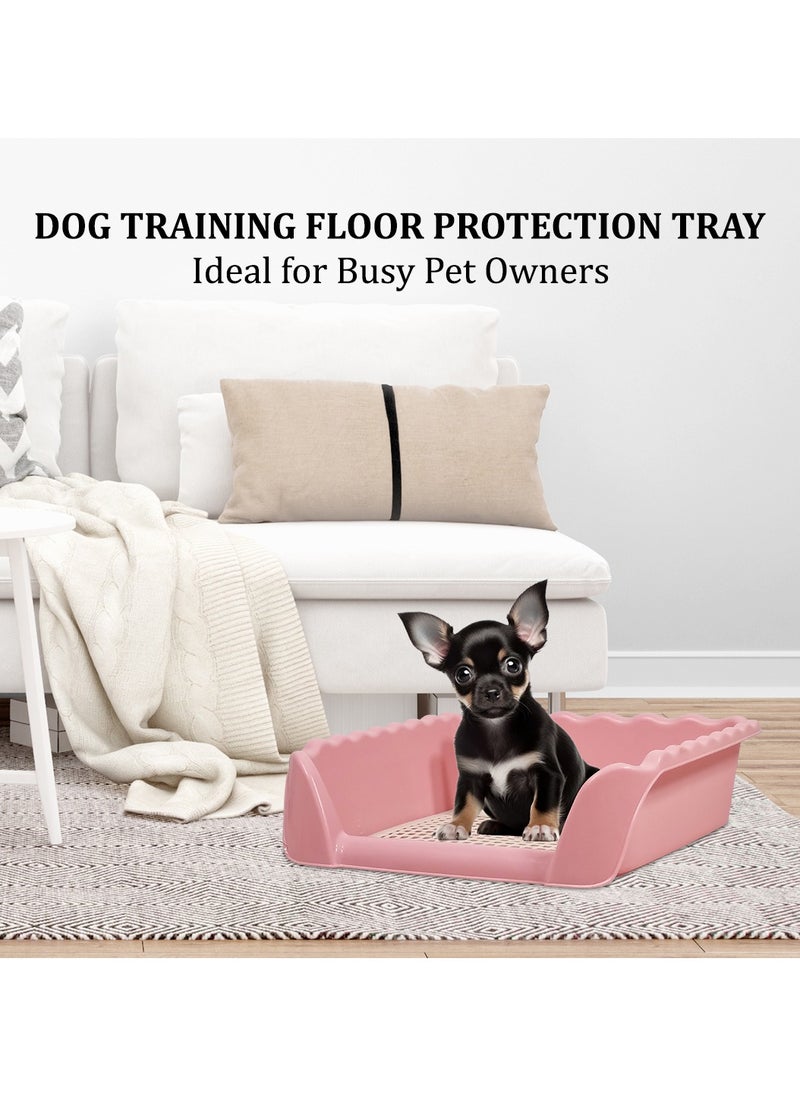 Dog training tray with Pee post, High fence, and Removable grid design, Dog potty trainer for small indoor dogs, Detachable and Easy to clean dog toilet tray 37 cm (Pink) - pzsku/ZB55BD7414D51031DAA4EZ/45/_/1726414363/c3fa6444-0728-4aed-adee-3906d3a2c64d