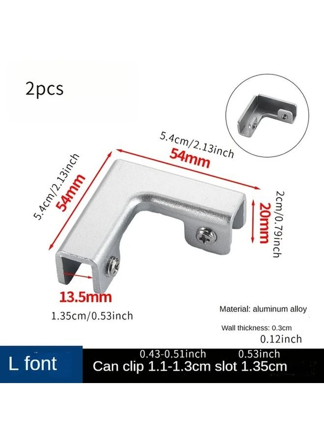 Aluminum L Shaped Glass Clamp Corrosion Resistant No Hole Attachment 8 10mm Glass - Image 1