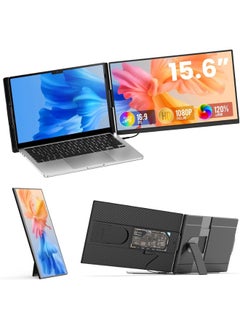 V2COM 15.6'' FHD 1080P Portable Laptop Screen Extender, Plug-and-Play Dual Monitor for 13''-17.3'' Laptops, Compatible with Mac, Windows, Android, Linux, and Chrome OS  - Image 1