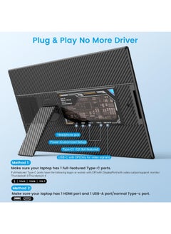 V2COM 15.6'' FHD 1080P Portable Laptop Screen Extender, Plug-and-Play Dual Monitor for 13''-17.3'' Laptops, Compatible with Mac, Windows, Android, Linux, and Chrome OS  - Image 3