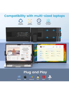 V2COM 15.6'' FHD 1080P Portable Laptop Screen Extender, Plug-and-Play Dual Monitor for 13''-17.3'' Laptops, Compatible with Mac, Windows, Android, Linux, and Chrome OS  - Image 5