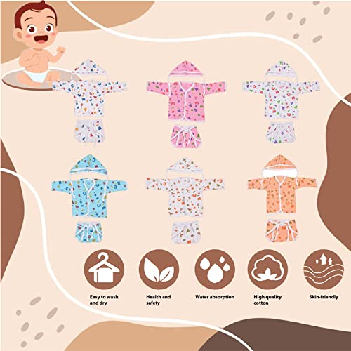 Toddylon New Born Baby Clothes Baby Boys & Girls Clothings Sets | Jhabla Set | Sando Vest | Front Open T-Shirt | Casual | Regular Fit | Sleepwear | Gift Combo (Multicolor, 0-6 Months) - Image 4
