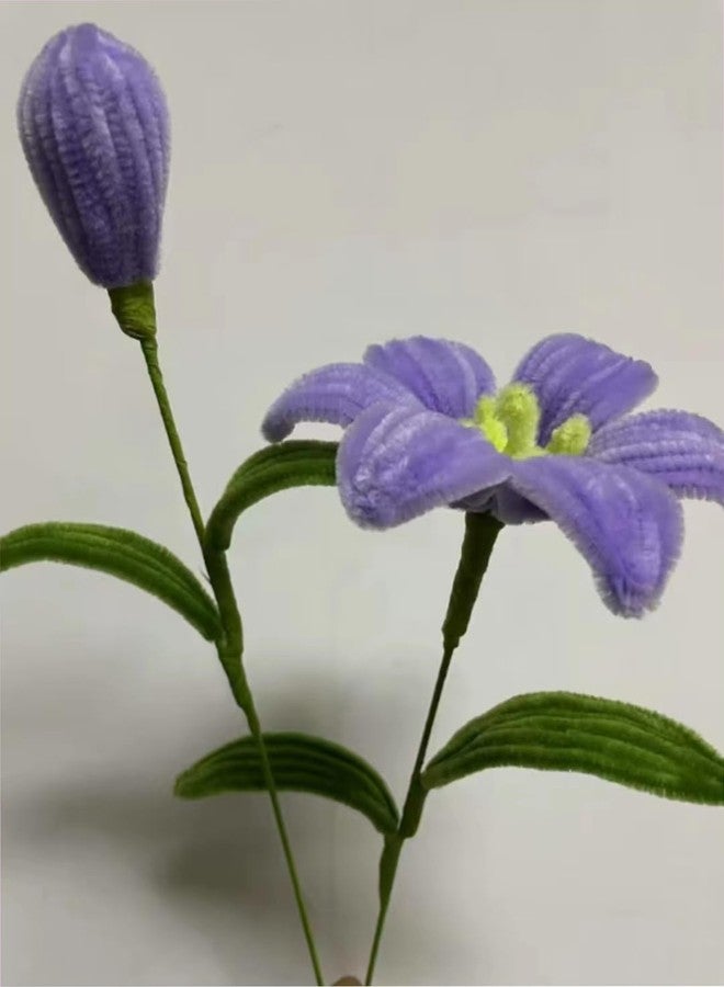 YOOTOM 400PCS Chenille Stems Pipe Cleaner Flower Kits for 12 Purple Lily Bouquets Making, Chenille Stems Flower Creation - Image 5