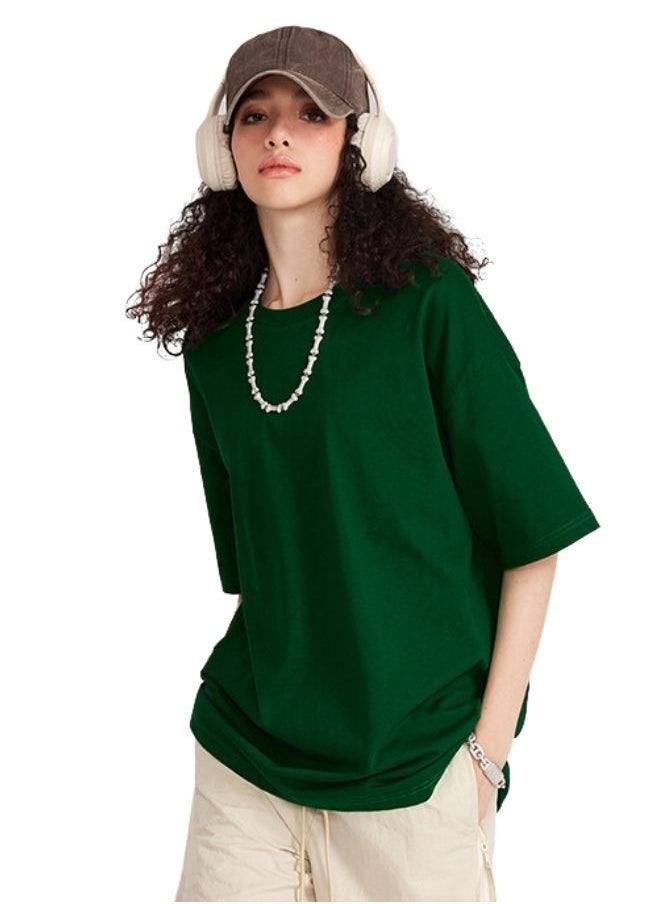 Mei Stylish - Unisex Casual Loose Shoulder Oversize Crew Neck T-shirt - Image 1