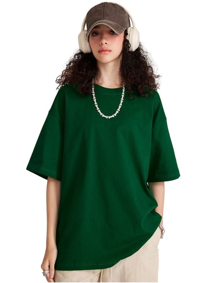 Mei Stylish - Unisex Casual Loose Shoulder Oversize Crew Neck T-shirt - Image 1