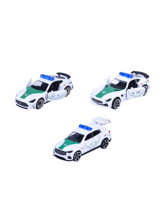 Majorette Dubai Police Mercedes-Benz AMG - 3 Pack Die Cast – Super Car's (1:64 Scale) – Die-Cast Toy Car for Kids & Collectors - Image 3