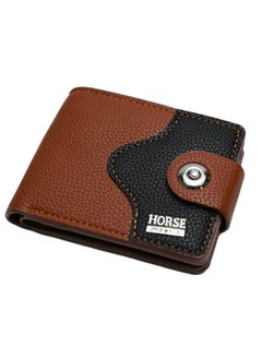 Men's Bifold Wallet in Genuine Leather, Ensuring Enhanced Security and Durability with a Single Buckle Closure, Magnetic Clip Point, and Internal Card Slots