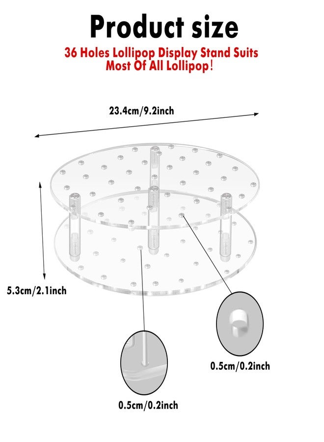 ELEGICKLIP 36 Holes Cake Pop Display Stand Holder -Clear Round Acrylic Lollipop Display Stand Perfect for Party and Birthday Celebrations - Image 2