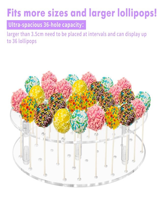 ELEGICKLIP 36 Holes Cake Pop Display Stand Holder -Clear Round Acrylic Lollipop Display Stand Perfect for Party and Birthday Celebrations - Image 5