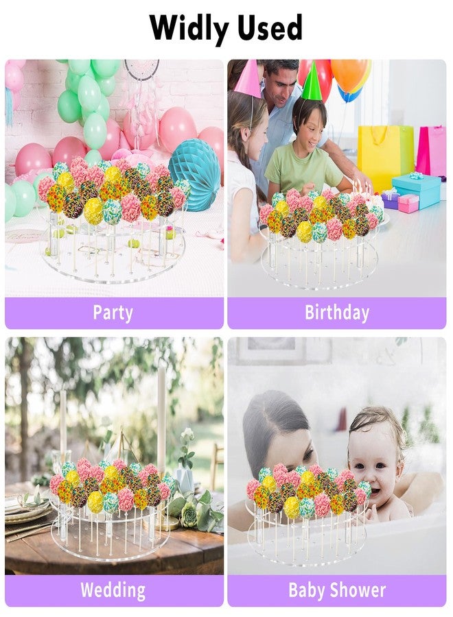 ELEGICKLIP 36 Holes Cake Pop Display Stand Holder -Clear Round Acrylic Lollipop Display Stand Perfect for Party and Birthday Celebrations - Image 3
