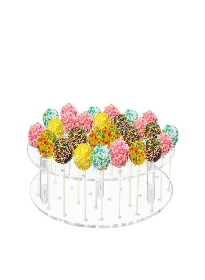 ELEGICKLIP 36 Holes Cake Pop Display Stand Holder -Clear Round Acrylic Lollipop Display Stand Perfect for Party and Birthday Celebrations - Image 1