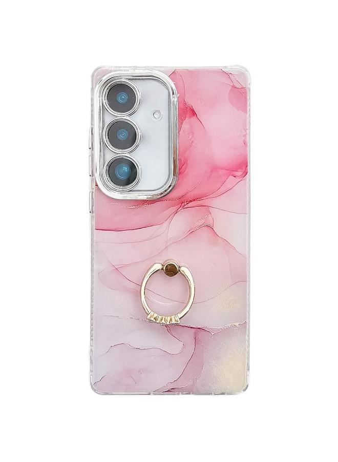S-TOP Case For Samsung Galaxy A56 5G Electroplated Marble Texture Ring Holder Phone Case - Image 1