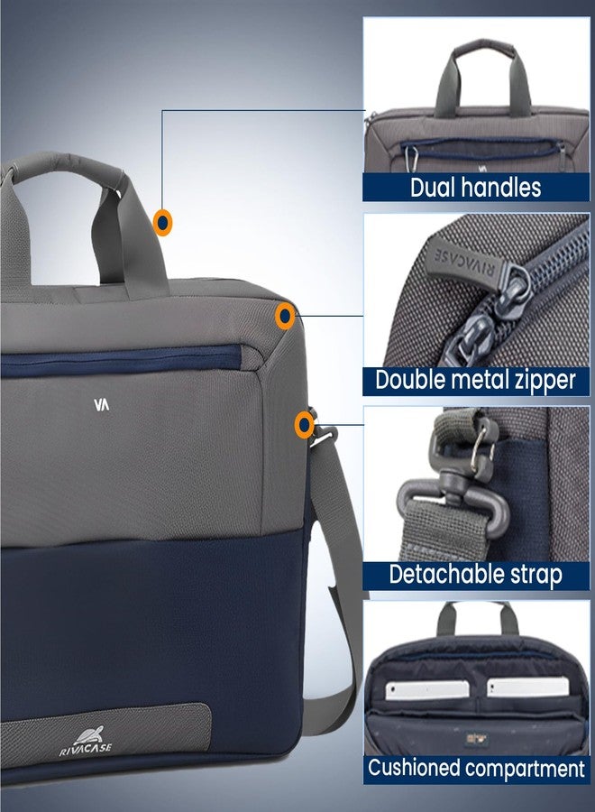 RIVACASE Suzuka 7757 Steel Blue/Grey Laptop Bag 17.3" Inches - Image 2