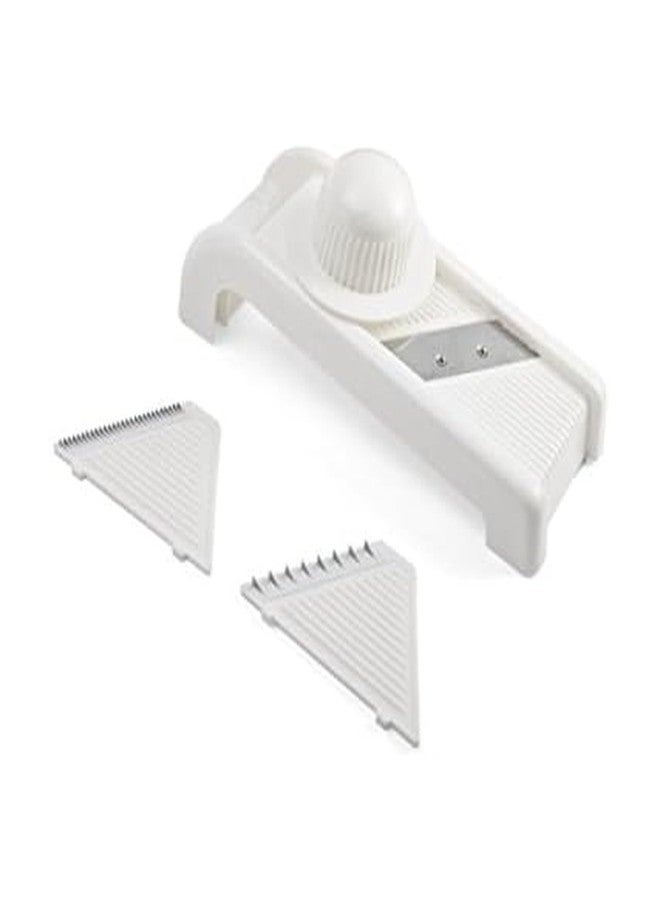 Farberware 5215832 Classic Mandoline Fruit and Vegetable Slicer with 3 Blades, White - Image 1