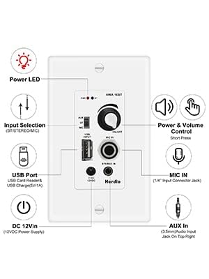 Herdio Bluetooth Ceiling Speakers Wired 4 Inches 2-Way with 4 Channel Amplifier Receiver for Home Theater Living Room Office(4 Speakers) - Image 3