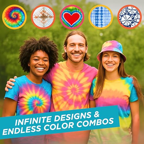 Goodscious Tie Dye Kit for Kids & Adults - Complete DIY Tie Dye Set w/Tie Dye Powder in Tie Dye Refill Packets -Fun Kids Tie Dye Kit w/Nozzle Spray Tie Dye Kit for Fabric - Dye for Clothing (Pack of 26, 35 ml) - Image 5