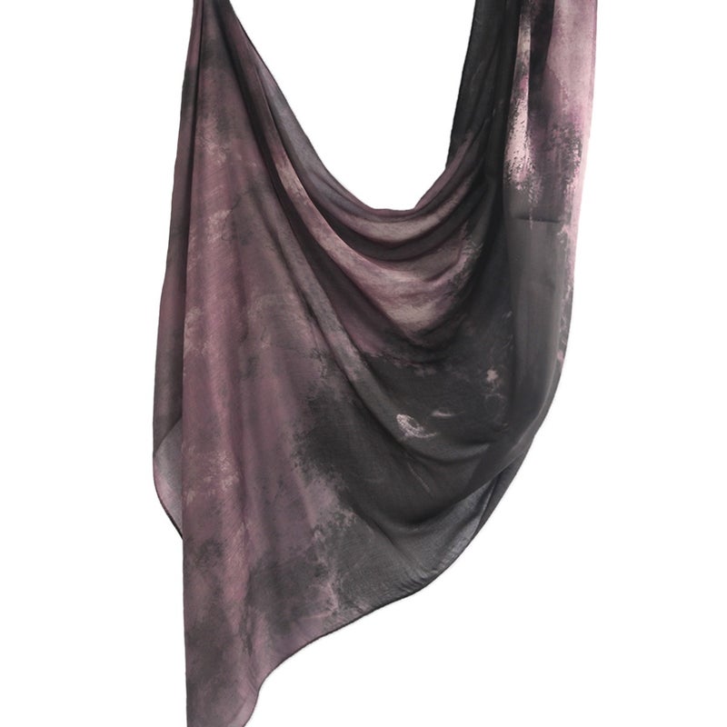 Best-Selling Watercolor Tie-Dye Cotton Scarf - Satin Polyester Long Wrap, Turkish Headscarf
