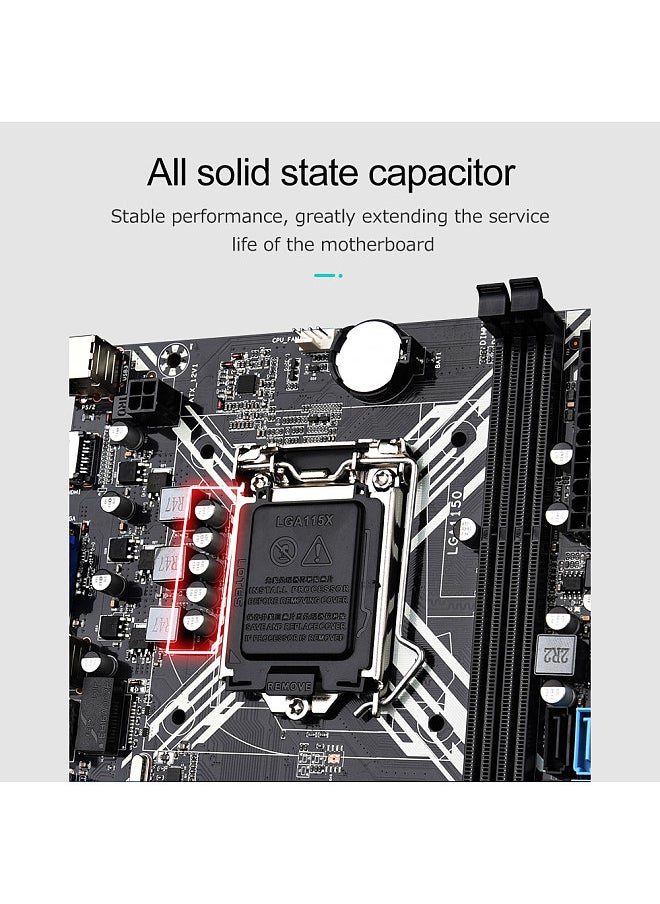 JINGSHA H81G Computer Motherboard Gaming Mainboard Dual-channel DDR3 Memory Slots 100M Network Card Support LGA1150 CPU