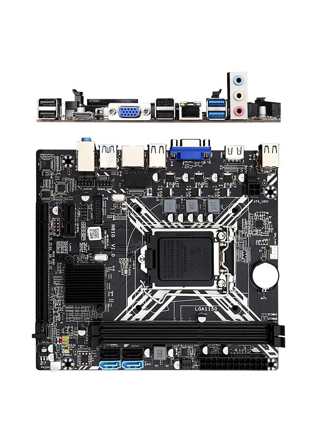 JINGSHA H81G Computer Motherboard Gaming Mainboard Dual-channel DDR3 Memory Slots 100M Network Card Support LGA1150 CPU