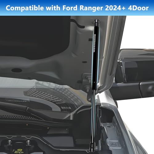 JHD-TOGO Front Hood Struts Kit for Ford Ranger 2024+ No Drill Hydraulic Lift Supports, Black Powder Coated Brackets & Durable Gas Springs, Compatible with Ford Ranger Accessories 2024-2026, 2 PCS - Image 3