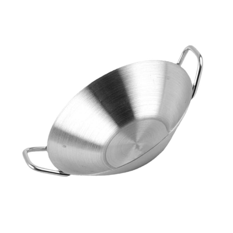 Large Stainless Steel Korean Seasoning Dish Round Pickle Plate Double Handle For Home Kitchen BBQ Picnic - Image 2